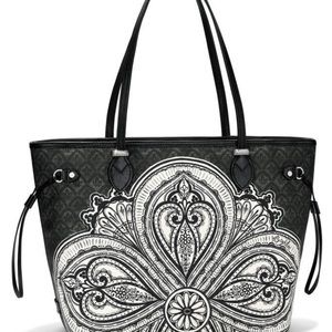 Brighton Casablanca H54513 Large Handbag Tote Moroccan Tile Print Zip Top